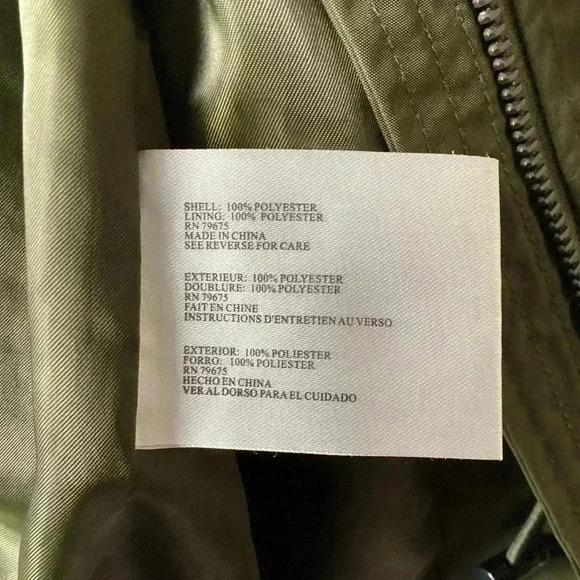 MICHAEL Michael Kors Large Full Zip Hooded Hunter Green/Gold' Jacket Woman's - Picture 9 of 12